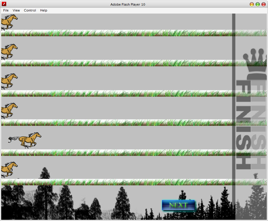 Virtual Jackpot - Corresponding horse moves one step forward