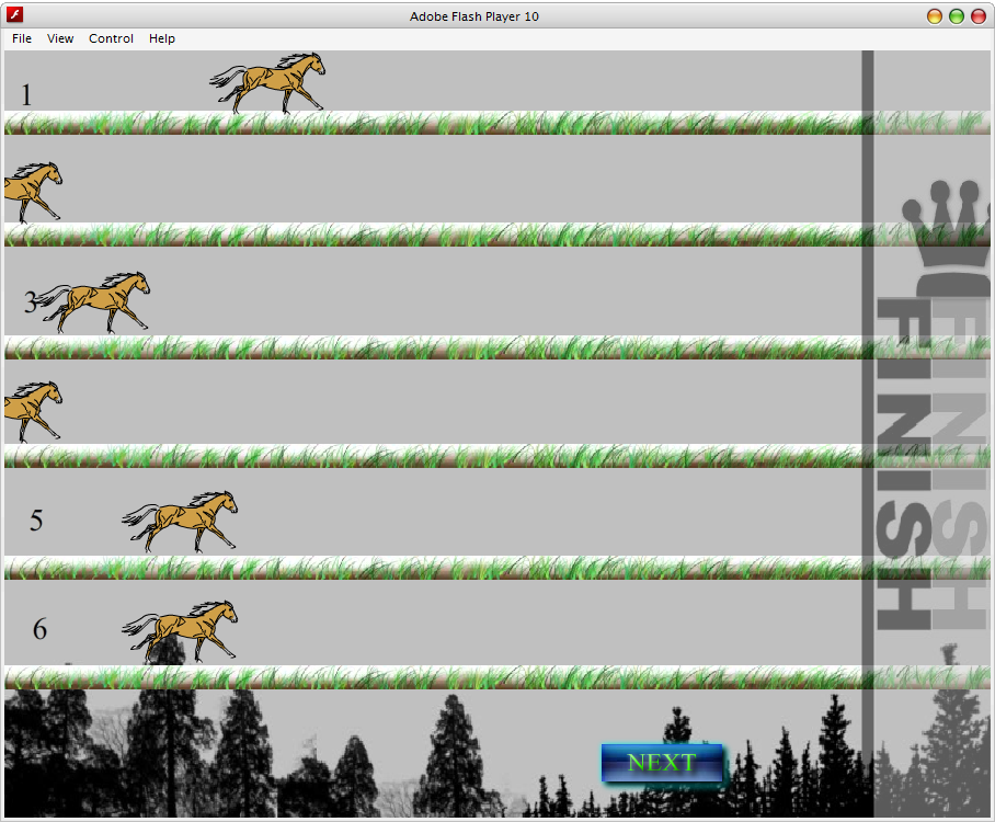 Virtual Jackpot - Horse advancement based on random dice role outcomes