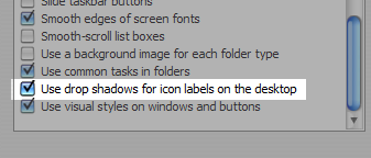 Enable drop shadow option