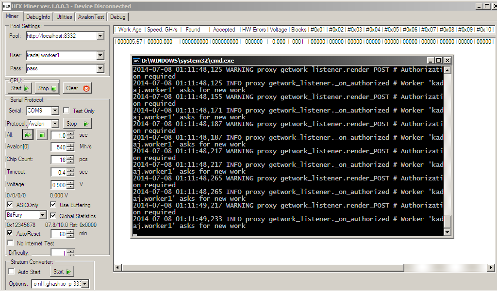 Technobit ASIC miner auth error