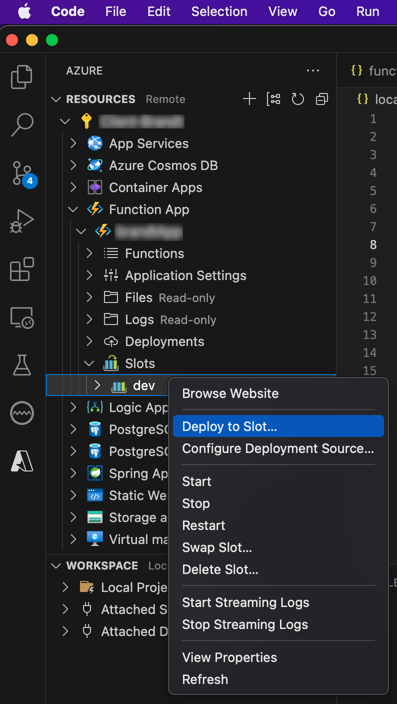 Azure Function Slot